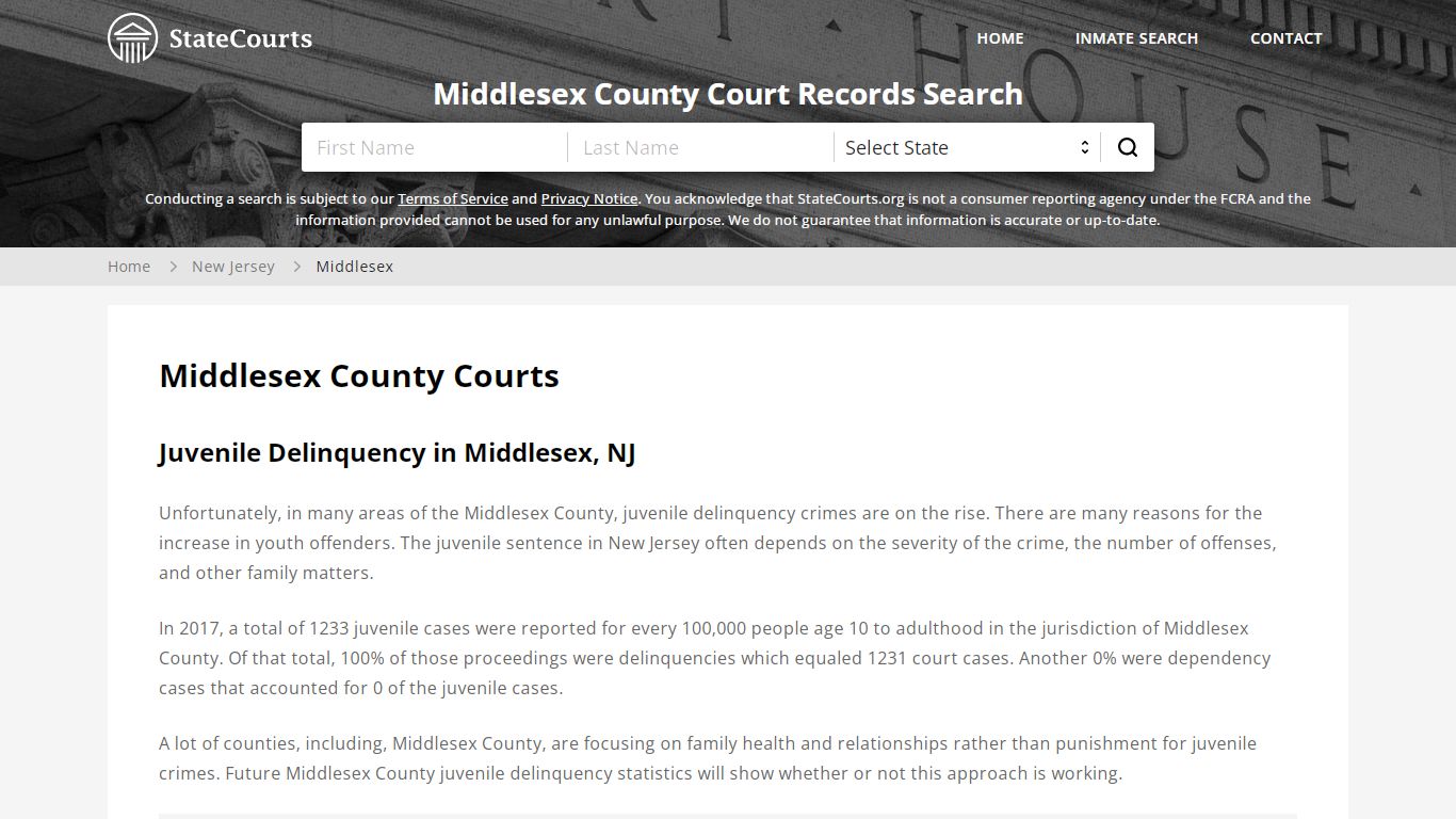 Middlesex County, NJ Courts - Records & Cases - StateCourts