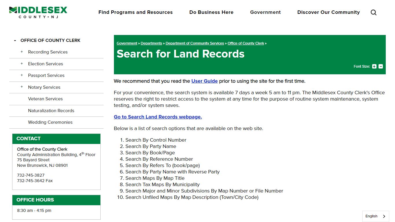 Search for Land Records | Middlesex County NJ