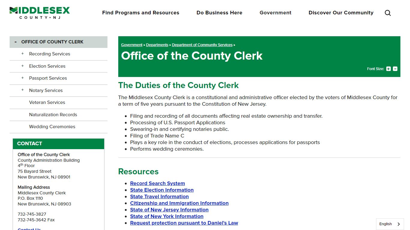 Office of the County Clerk | Middlesex County NJ